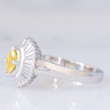 Anello ballerina in platino con diamante giallo (0.35ct) e diamanti bianchi (0.35ctw), anni ‘2000