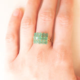 Vintage-Ring aus 14-karätigem Gelbgold mit Smaragden (ca. 2.70 Karat), 80er Jahre
