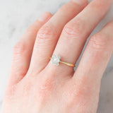 Anello antico in oro giallo 18K e platino con diamanti (0.09ctw ca.), anni ‘10/‘20