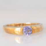Solitario vintage in oro giallo 9K con tanzanite (0.57ct ca.)