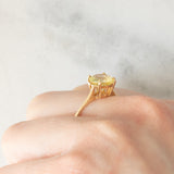 Solitario vintage in oro giallo 9K con quarzo (1.50ct ca.), anni ‘90