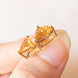 Vintage-Lichtpunkt-Ohrringe aus 9-karätigem Gelbgold mit Citrin-Quarz (ca. 4 ctw)