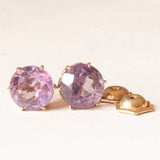 Vintage-Ohrringe aus 9-karätigem Gelbgold mit Amethysten (ca. 3 Karat), 1981