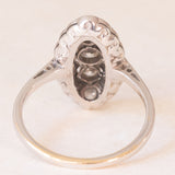 Anello Art Déco in oro bianco 14K con diamanti di taglio vecchia Europa (0.45ctw ca.), anni ‘20