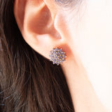 Vintage-Ohrringe aus 9-karätigem Gelbgold mit Tansaniten (ca. 1 Karat), 70er/80er Jahre