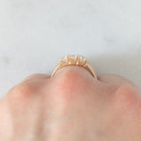 Trilogy vintage in oro giallo 14K con diamanti di taglio brillante (0.60ctw ca.), anni ‘70