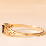 Vintage-Ring aus 9-karätigem Gelbgold mit herzförmigem Onyx