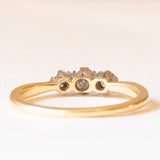Antique 18K Yellow Gold and Platinum Trilogy with Old Mine Cut Diamonds (approx. 0.18ctw), 10s/20s