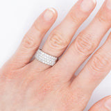 Anello a fascia in platino con pavé di diamanti di taglio brillante (1ctw), anni ‘80