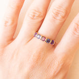 Vintage-Ring aus 9-karätigem Gelbgold mit Amethysten, Turmalin und Iolithen, 2005