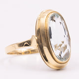 Anello da cocktail vintage in oro giallo 14K e acquamarina (5.80ct ca.), anni ‘70