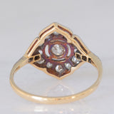 Anello Art Déco in oro giallo e bianco 14K con diamanti di taglio vecchia miniera e di taglio rosetta (0.30ctw ca.), anni ‘30