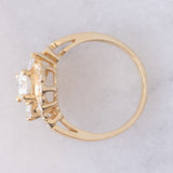 Anello a fiore vintage in oro giallo 18K con diamanti (0.92ctw), anni ‘80