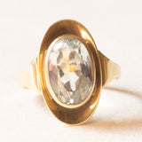 Vintage-Aquamarin-Cocktailring aus 14-karätigem Gelbgold (ca. 3.30 Karat), 70er Jahre