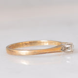 Trilogy vintage in oro giallo 9K con diamanti (centrale di taglio brillante e di 0.10ct ca.), anno 1995