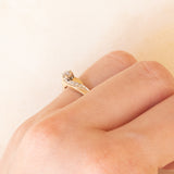 Anello vintage in oro giallo 9K con diamanti (0.15ctw ca.), anni ‘80