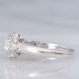 Anello a fiore vintage in platino con diamanti di taglio brillante (0.50ctw), anni ‘60/‘70