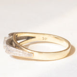 Antiker Trilogie-Ring aus 14-karätigem Gelb- und Weißgold mit Diamanten (ca. 0.06 ctw), 30er/40er Jahre