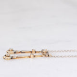 Collier Art Déco négligé in oro giallo e bianco 18K e 14K con diamanti di taglio vecchia miniera (0.30ctw ca.), anni ‘30