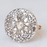 Antiker Patch-Ring aus 18 Karat Gelbgold und Silber mit Diamanten im Rosenschliff (ca. 1.40 ctw), Anfang des 900. Jahrhunderts
