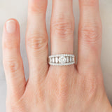 Anello a fascia in platino con diamanti (1.33ctw), anni ‘80