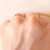 Trilogy vintage in oro giallo 14K con onici, anni ‘50