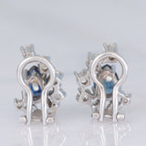 Orecchini vintage in oro bianco 14K con zaffiri di taglio a goccia (1.50ctw ca.) e diamanti di taglio brillante (0.74ctw ca.), anni ‘80