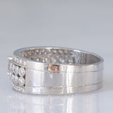 Bague vintage en or blanc 14 carats avec diamants taille brillant (environ 1.38 ct), années 80