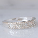 Anello a fascia in oro bianco 18K con diamanti (0.50ctw), anni ‘70/‘80