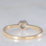 Vintage Solitärring aus 14-karätigem Gelbgold mit Diamant im alten europäischen Schliff (ca. 0.16 ct), 50er Jahre