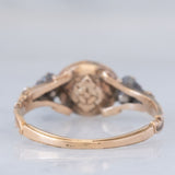 Antike Trilogie aus 18-karätigem Gelbgold und Silber mit Granat und Diamanten im Rosenschliff, zweite Hälfte des 800. Jahrhunderts