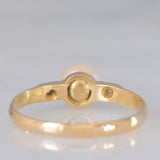 Trilogy antico in oro giallo 18K e argento con perla e diamanti di taglio rosetta, anni ‘10