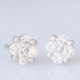 Orecchini a fiore in platino con diamanti di taglio brillante (0.51ctw), anni ‘90