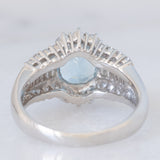 Anello vintage in platino con acquamarina (2.33ct) e diamanti (1ctw), anni ‘80/‘90