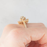 Anello vintage in oro giallo 14K con diamanti di taglio brillante (1.90ctw ca.), anni ‘70