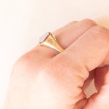 Anello da sigillo antico in oro giallo 9K con agata, primi del ‘900
