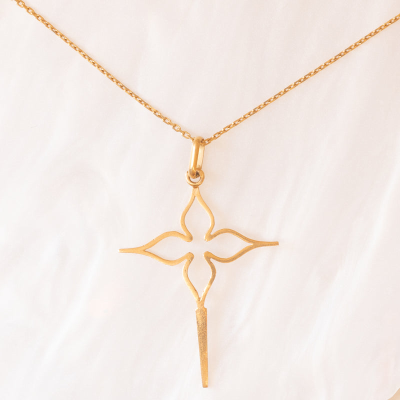 Collana Con Ciondolo Barca A Vela In Oro Giallo 14K, Lunghezza Regolabile 40,6-45,7 Cm
