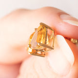 Vintage-Lichtpunkt-Ohrringe aus 9-karätigem Gelbgold mit Citrin-Quarz (ca. 4 ctw)