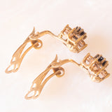 Vintage-Ohrringe aus 9-karätigem Gelbgold mit Saphiren (ca. 0.40 ctw) und Diamanten (ca. 0.08 ctw)