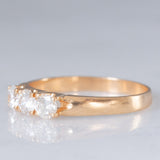 Trilogy vintage in oro giallo 14K con diamanti di taglio brillante (0.60ctw ca.), anni ‘70
