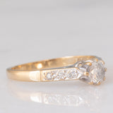 Solitario vintage in oro giallo 9K con diamanti (0.30ctw ca.), anno 1988