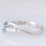 Anello contrarier vintage in platino con alessandriti (0.30ctw) e diamanti (0.21ctw)