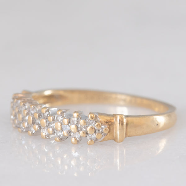 Anello vintage in oro giallo 9K e diamanti (0.15ctw ca.), anno ‘2000