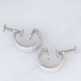 Orecchini vintage a cerchio in platino con diamanti (1ctw)