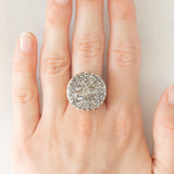 Antiker Patch-Ring aus 18 Karat Gelbgold und Silber mit Diamanten im Rosenschliff (ca. 1.40 ctw), Anfang des 900. Jahrhunderts