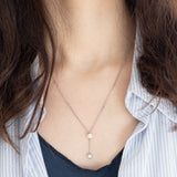 Collana con pendente vintage in platino con diamanti di taglio brillante (0.60ctw), anni ‘90