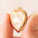 Herzförmiger Vintage-Fotoanhänger aus 9-karätigem Gelbgold, 60er Jahre