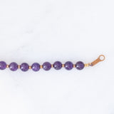 Collana vintage con ametiste e in oro giallo 18K, anni ‘70