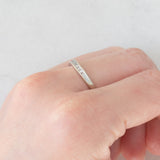 Bague vintage en or blanc 9 carats avec diamants taille brillant (environ 0.12 ct), années 90