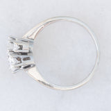 Anello vintage in oro bianco 14K con diamanti di taglio brillante (0.62ctw ca.), anni ‘70/‘80